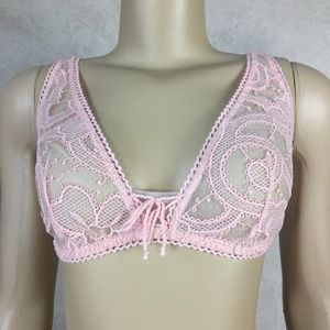 Medium Victoria’s Secret Pink Lace and Mesh Bralette